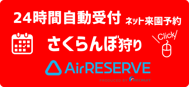 さくらんぼ狩り 山梨 いいじまフルーツ観光園 24時間 ネット 来園 予約