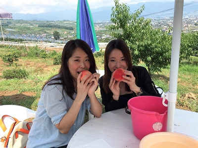 桃狩り 山梨 いいじまフルーツ観光園
